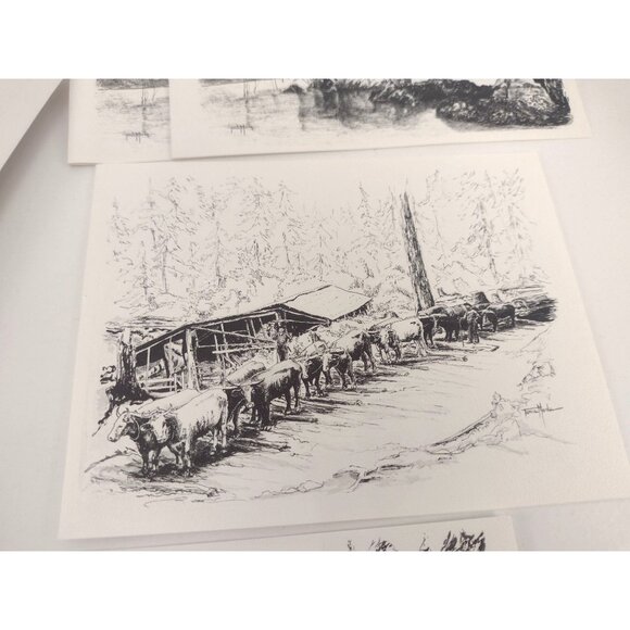 10 Hasty Note Cards Canadian Historical Drawings Art Prints Tonia Marks 1960s - Picture 4 of 11